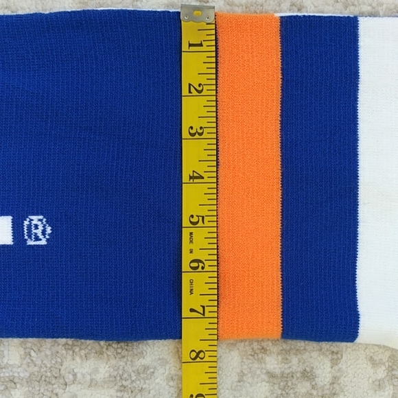 Buoy Local Reversible Fringe Scarf Blue White Orange - Picture 10 of 10